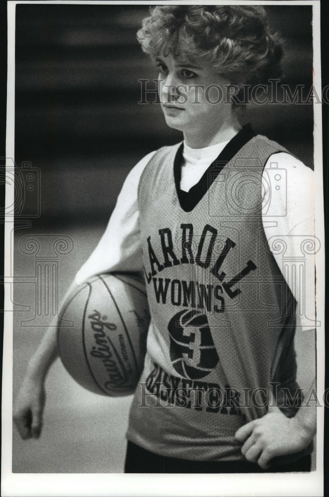 1990 Press Photo Carroll College basketball senior guard Susan Kohls - mja77085- Historic Images