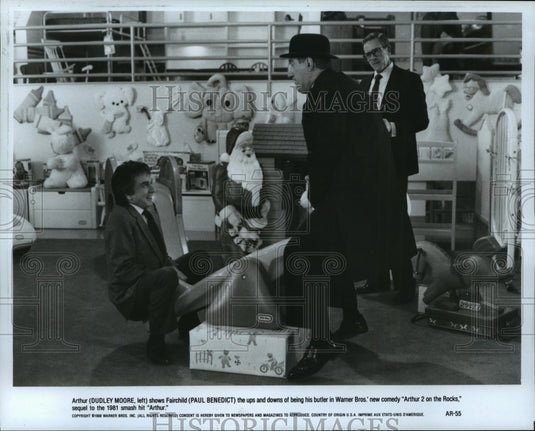 1988 Press Photo Dudley Moore as the lush Arthur in sequel Arthur 2 on the Rocks-Historic Images