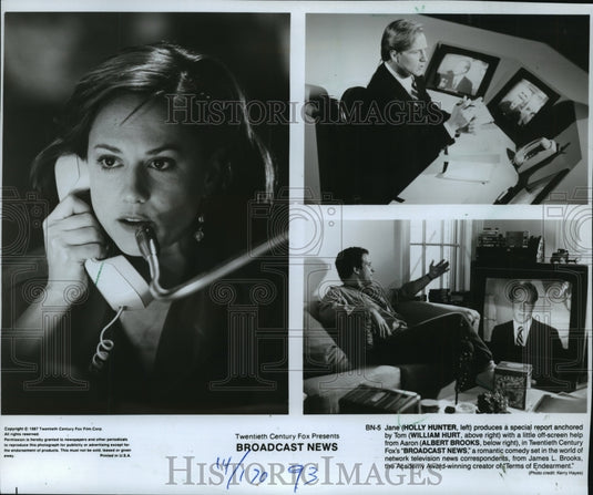 1988 Press Photo Cast Of Motion Picture "Broadcast News" - mja78156 - Historic Images