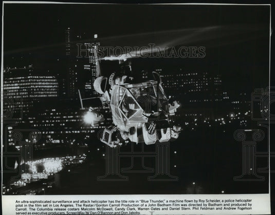 1984 Press Photo Helicopter in the motion picture, "Blue Thunder" - mja78222-Historic Images