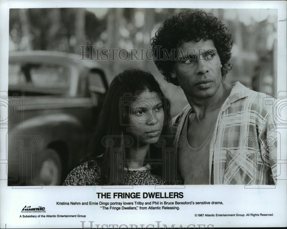 1987 Press Photo Kristina Nehm and Ernie Dingo in &quot;The Fringe Dwellers&quot; - Historic Images