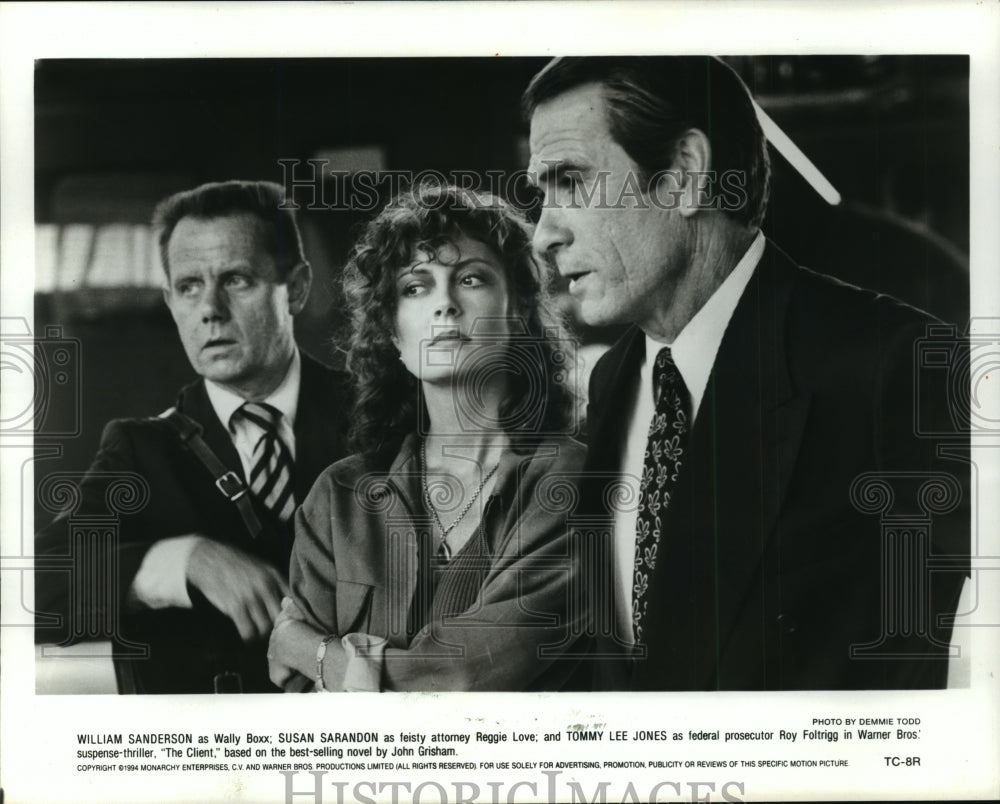 1994 Press Photo &quot;The Client&quot; William Sanderson, Susan Sarandon, Tommy Lee Jones-Historic Images