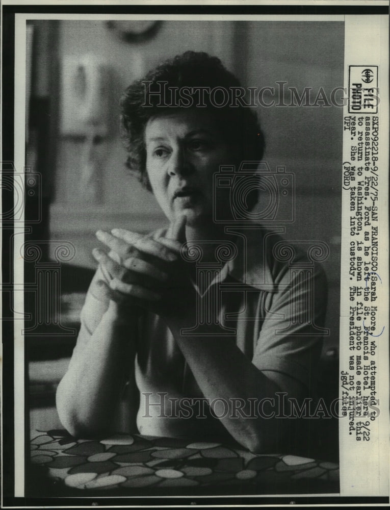 1975 Press Photo of Sarah Moore who attempted to assassinate president Ford-Historic Images
