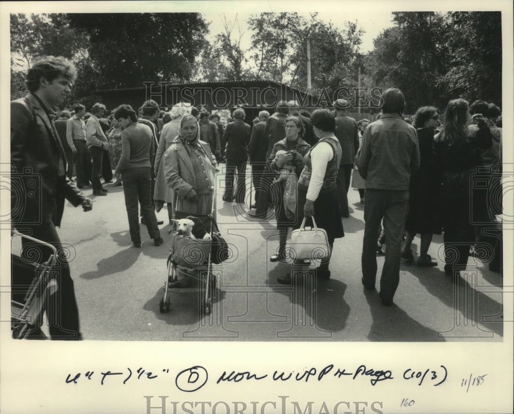 1983 Press Photo Dogs For Sale In Market In Moscow, Russia - mja79315 - Historic Images