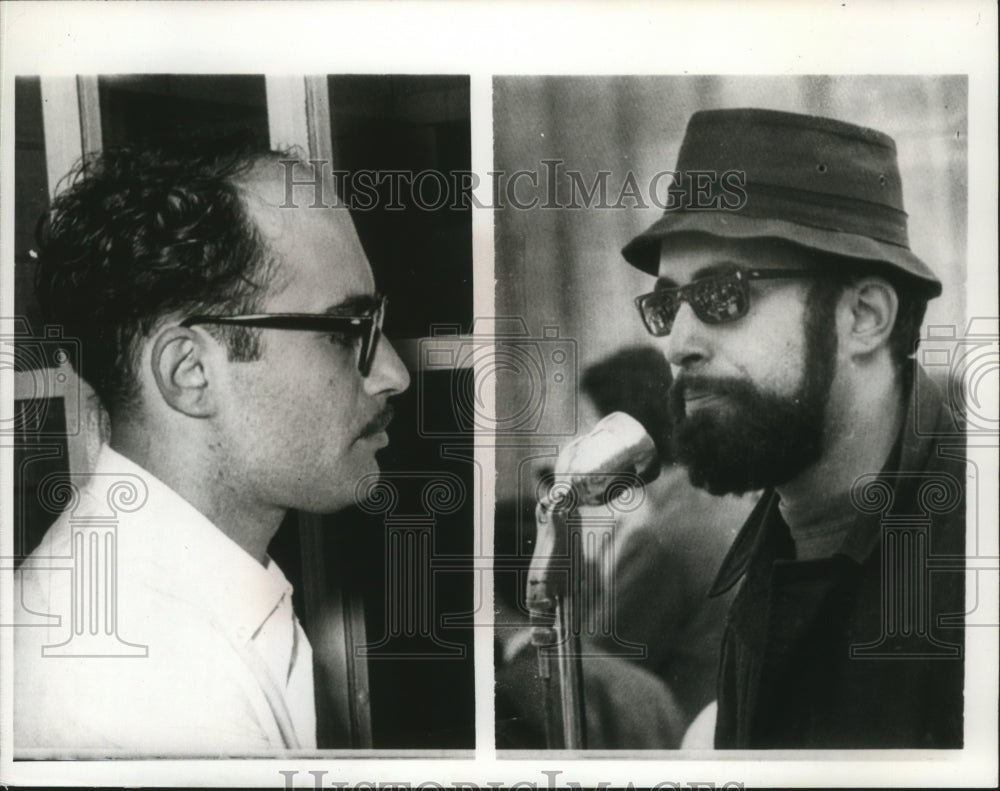 1967 Press Photo Anti-War Protester Robert Cohen photos with and without beard. - Historic Images