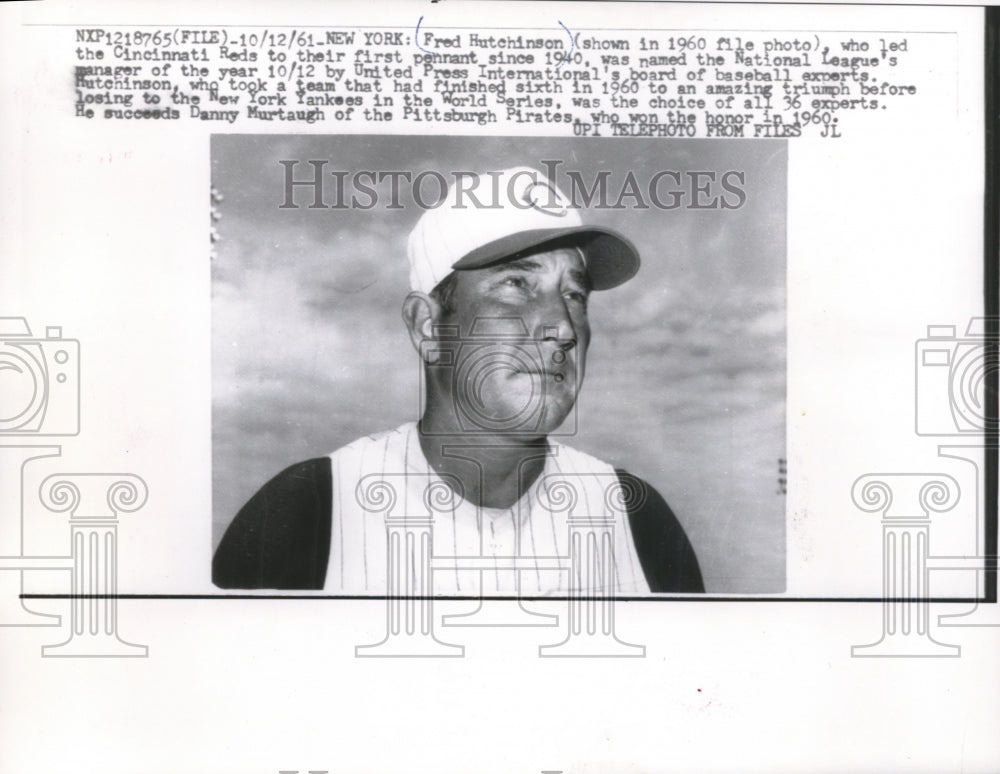 1960 Press Photo National League's Manager of the Year Fred Hutchinson - Historic Images