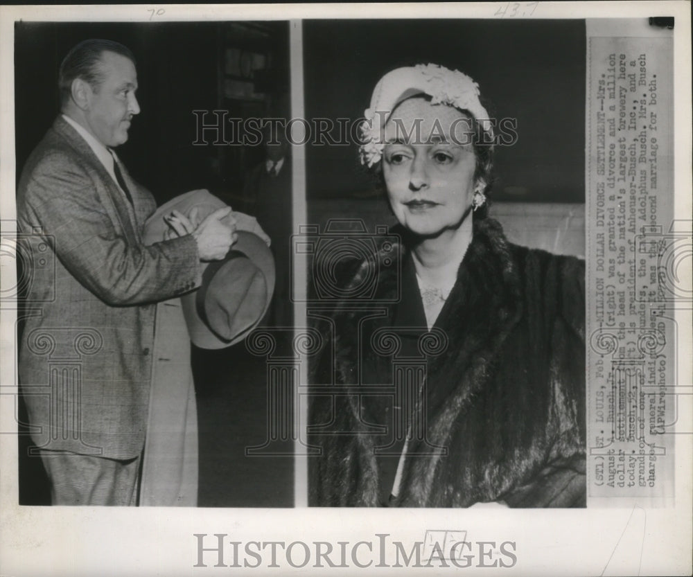1952 Press Photo Mr. and Mrs. August A. Busch, Junior granted divorce.-Historic Images
