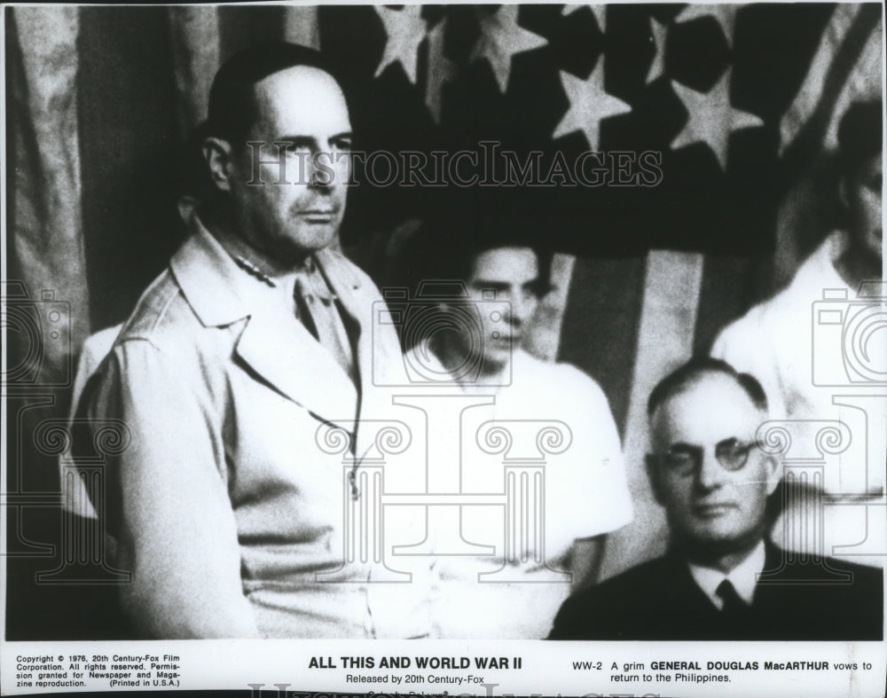 1976 Press Photo General Douglas MacArthur vows to return to the Philippines - Historic Images