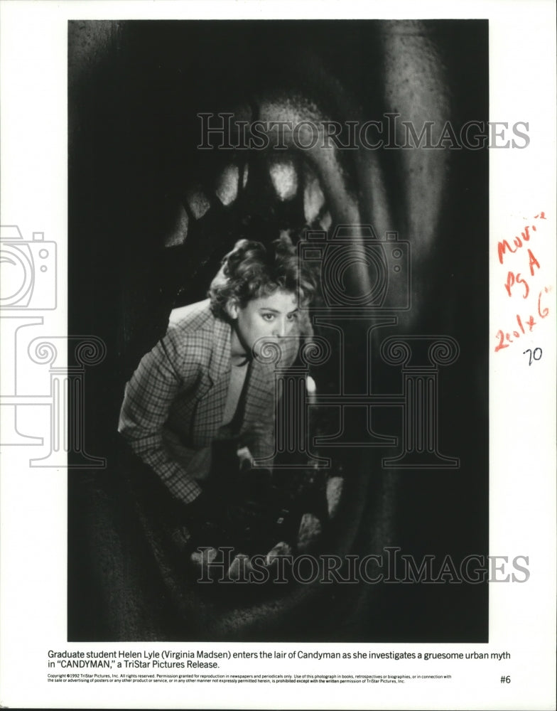 1992 Press Photo Student investigates gruesome urban myth in &quot;Candyland&quot;-Historic Images