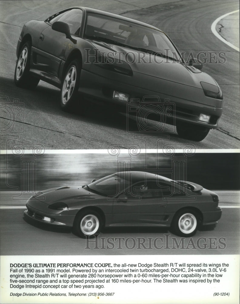 1990 Press Photo Dodge Ultimate Performance Coupe, the all-new Stealth R/T - Historic Images