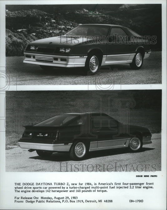 1983 Press Photo Dodge Daytona Turbo Z for 1984 - Historic Images