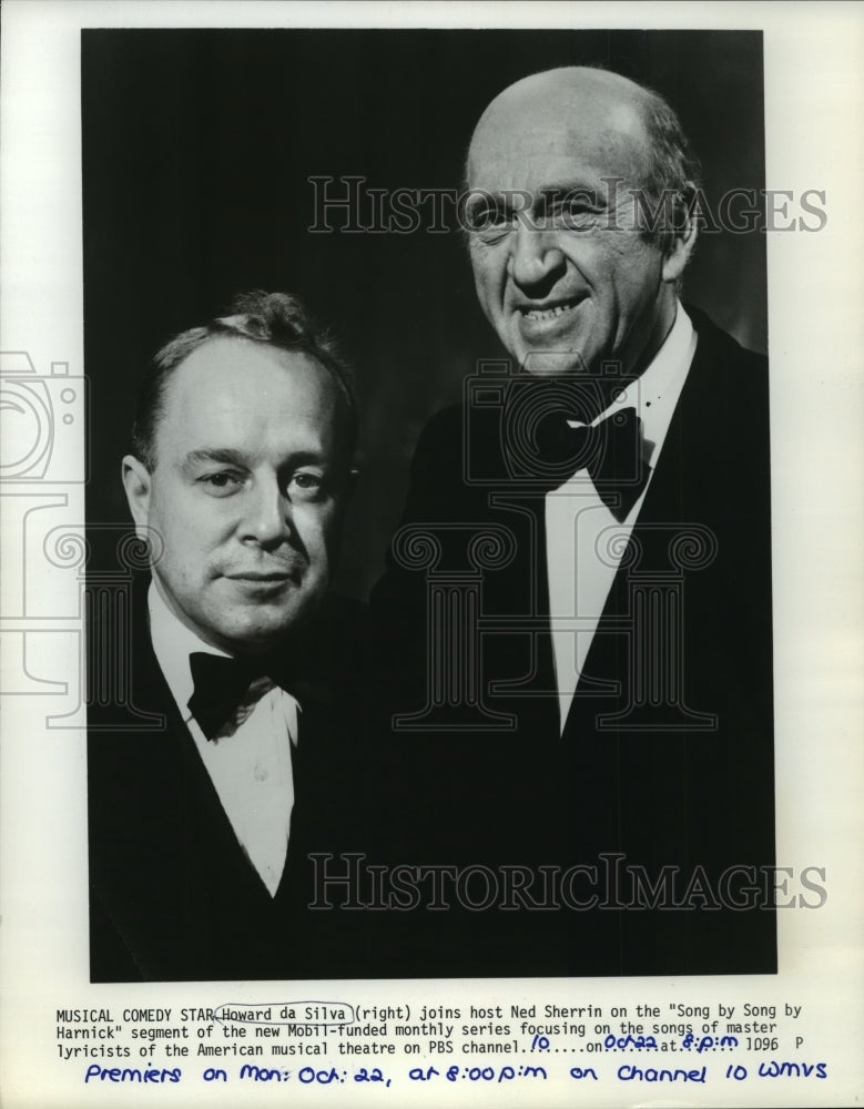 1979 Press Photo Howard da Silva and Ned Sherrin on &quot;Song by Song by Harnick&quot; - Historic Images