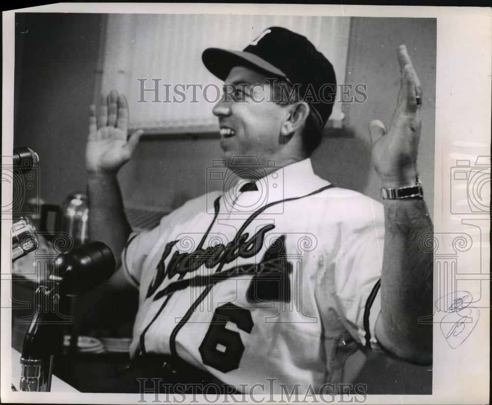 1962 Press Photo Robert (Bobby) Bragan, Milwaukee Braves baseball manager-Historic Images