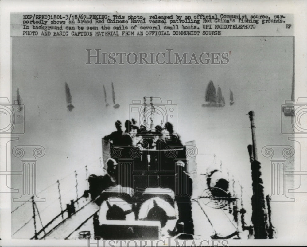 1967 An Armed Red Chinese Naval Vessel Patrols Red China's Waters - Historic Images