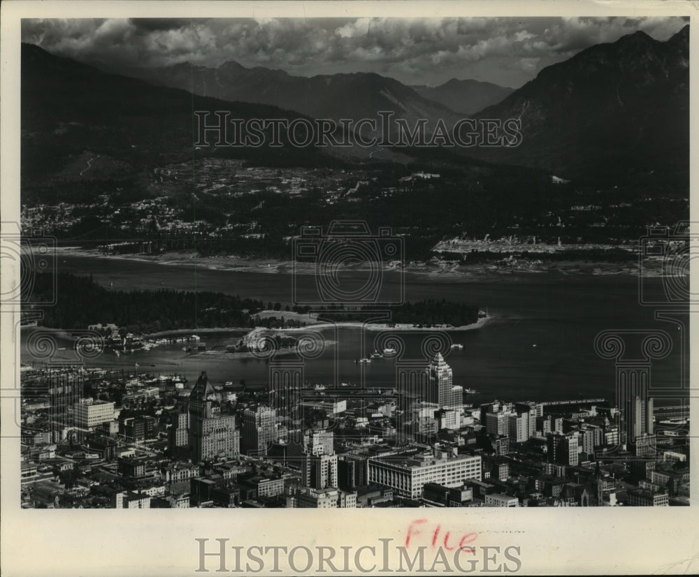 1958 Press Photo An Air View of Vancouver, Canada&#39;s Third Largest City-Historic Images