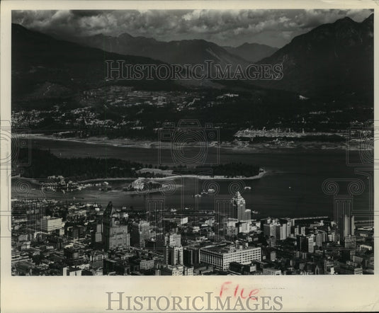 1958 Press Photo An Air View of Vancouver, Canada's Third Largest City-Historic Images