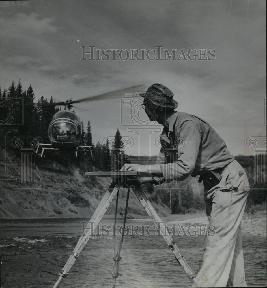1952 Press Photo Searching for oil in North East British Columbia Canada-Historic Images