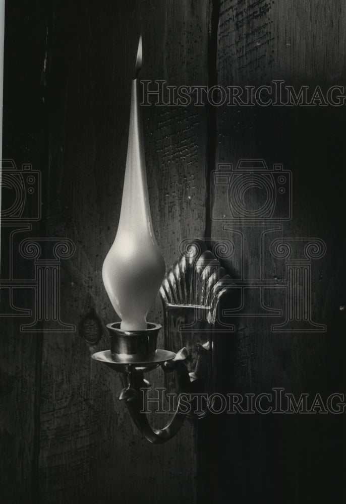 1988 Press Photo Brass wall sconces handsome way to display candles. - mja83194 - Historic Images