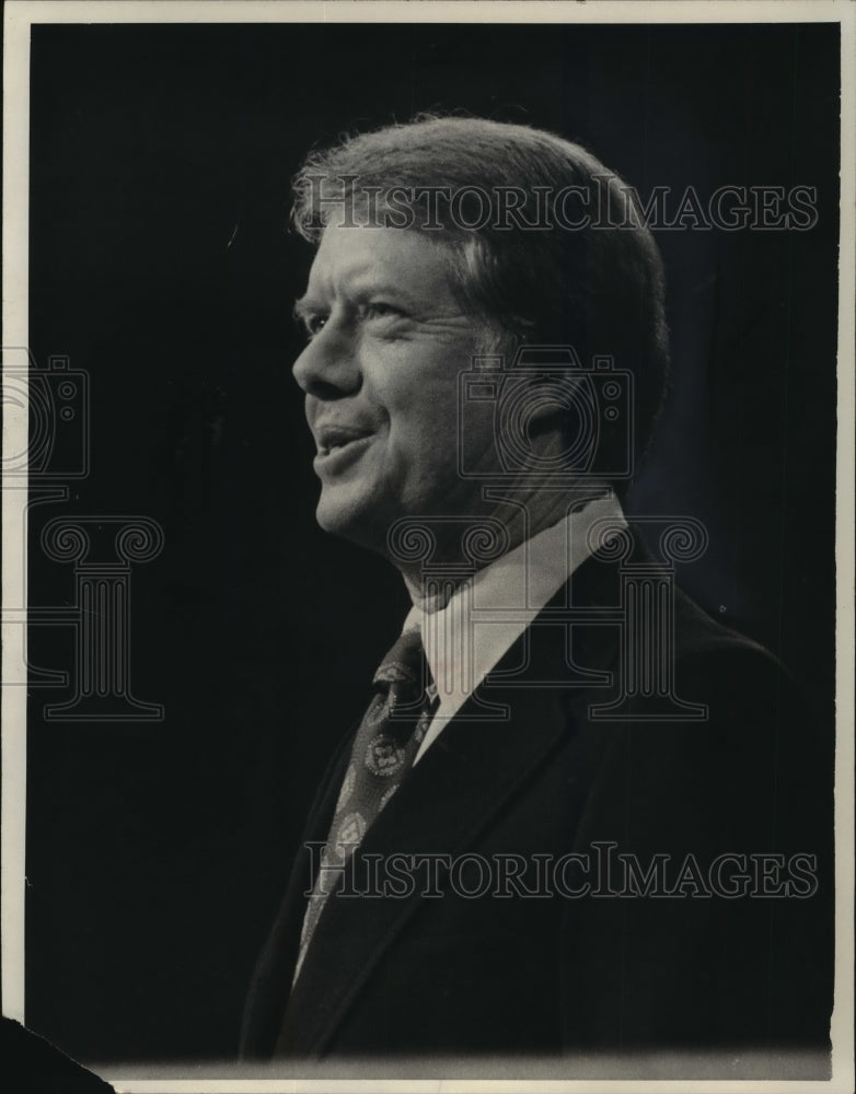 1976 Press Photo Jimmy Carter, Democratic nominee for President in New York. - Historic Images