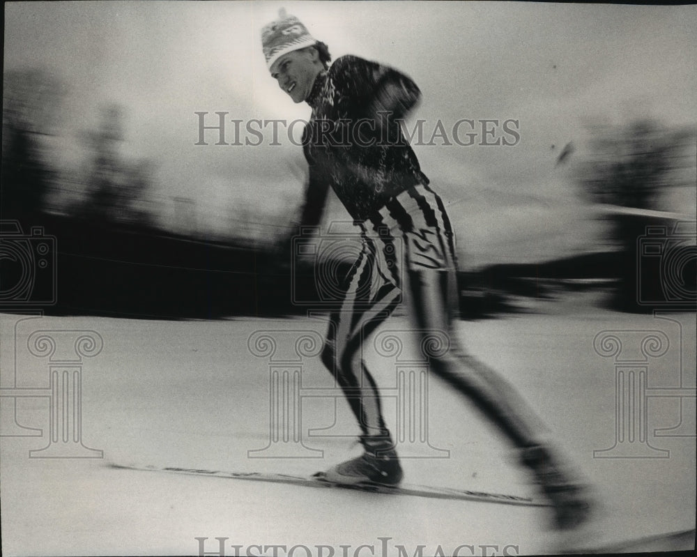 1992 Press Photo West Bend&#39;s Luke Bodensteiner, 21, cross country skiing legend - Historic Images