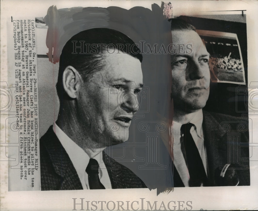 1966 Press Photo Atlanta Braves Manager Billy Hitchcock will continue his role - Historic Images