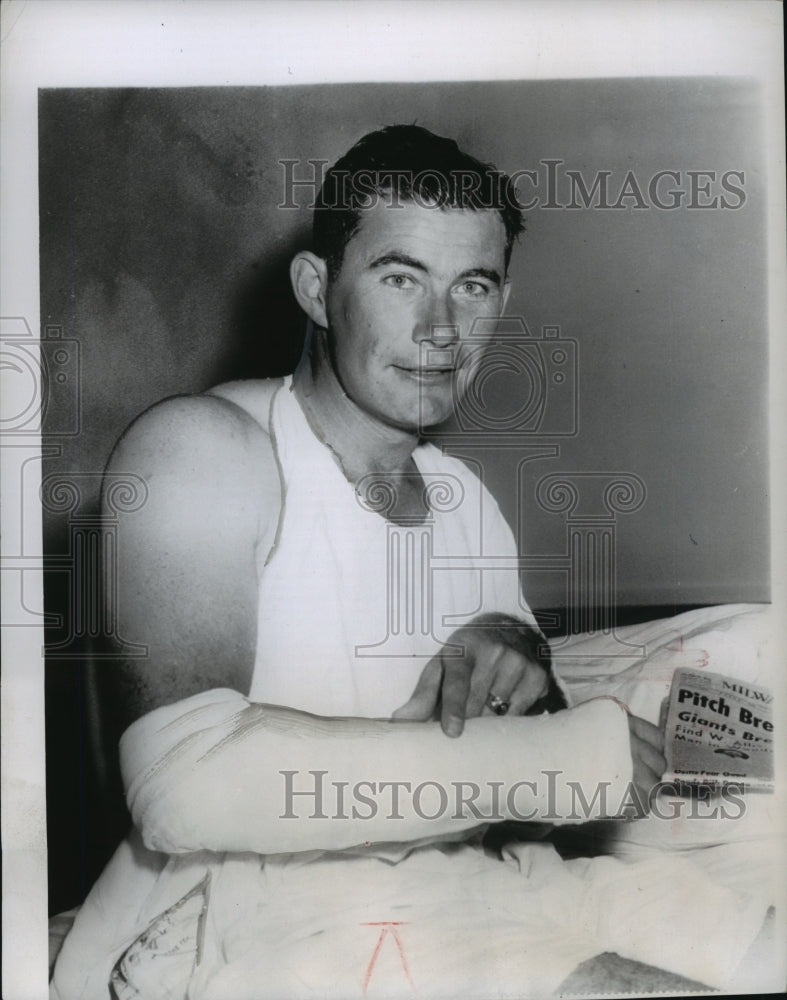 1955 Injured Milwaukee Braves Player Joe Adcock-Historic Images
