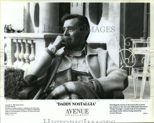 1990 Press Photo Dick Bogarde in Bernard Tavernier's "Daddy Nostalgia" - Historic Images