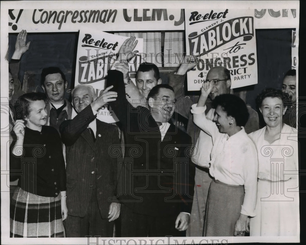 1954 Press Photo Representative Clement J. Zablocki, with his campaign workers-Historic Images