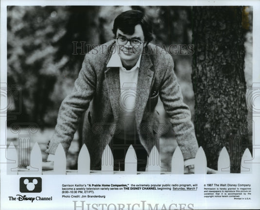 1987 Press Photo Garrison Keillor famous for "A Prairie Home Companion" - Historic Images