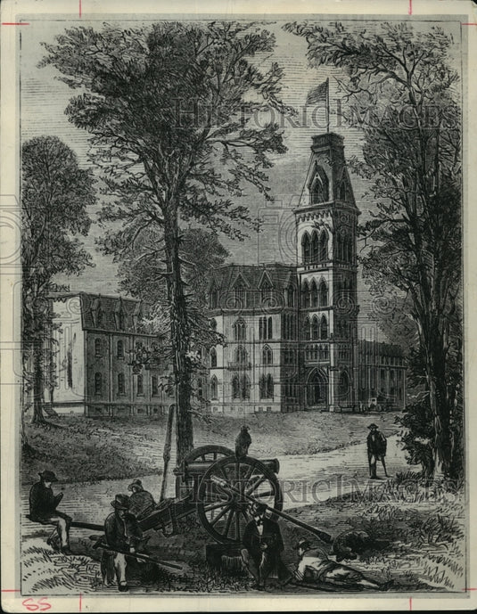 1870 Press Photo Illustration of Grounds of National Soldiers Home, Milwaukee - Historic Images