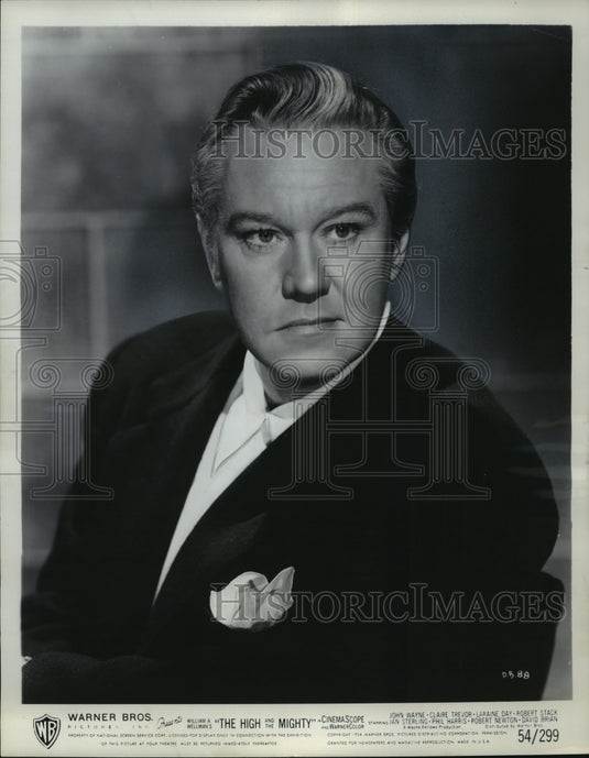 1954 Press Photo David Brian, starring in "The High and the Mighty - Historic Images