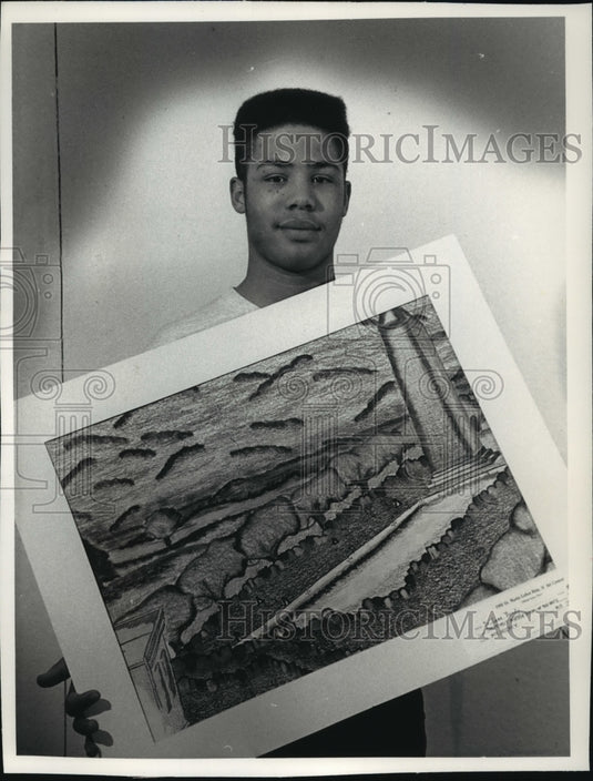 1992 Press Photo DeJuane Brandy, third place Wisconsin Gas Company's art contest - Historic Images