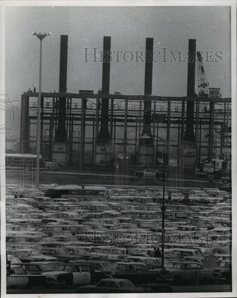 1961 Press Photo Chicago, Illinois-Four utility smoke stacks at O&#39;Hare Airport-Historic Images