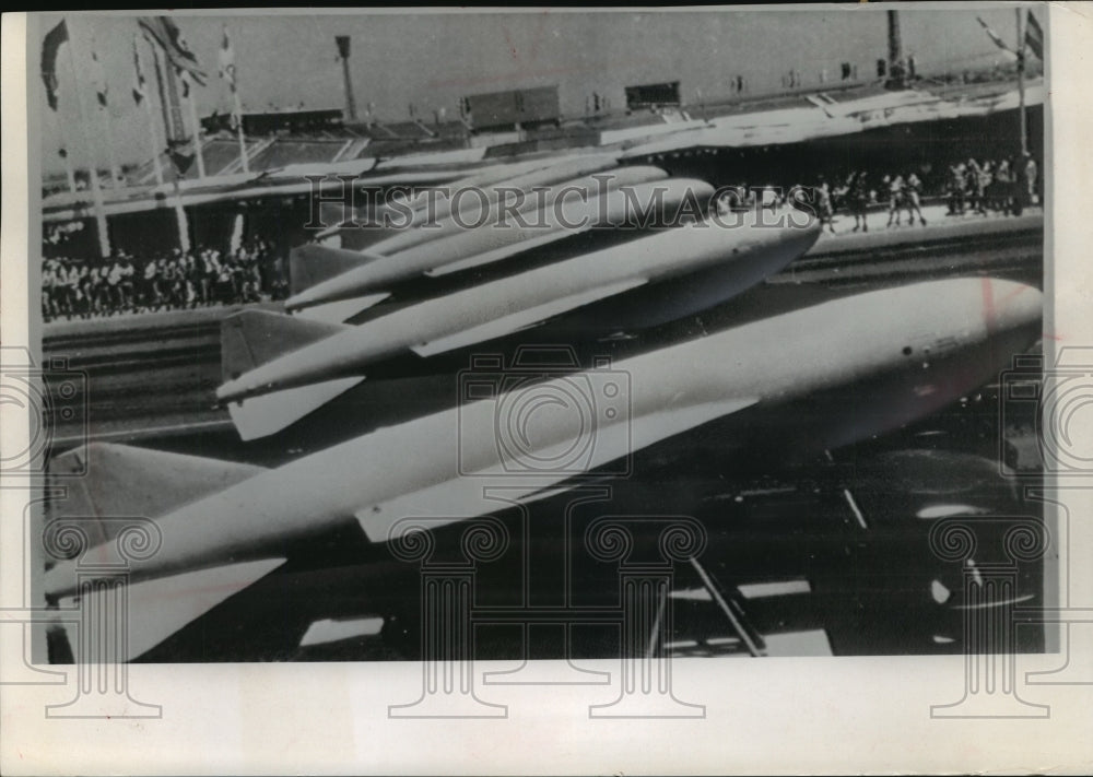 1966 Press Photo Russian and Egyptian equipment in military parade, Cairo, Egypt - Historic Images