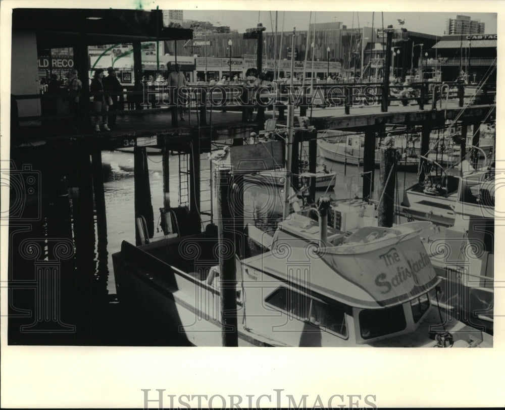 1987 Press Photo Fisherman&#39;s Wharf San Francisco California - Historic Images