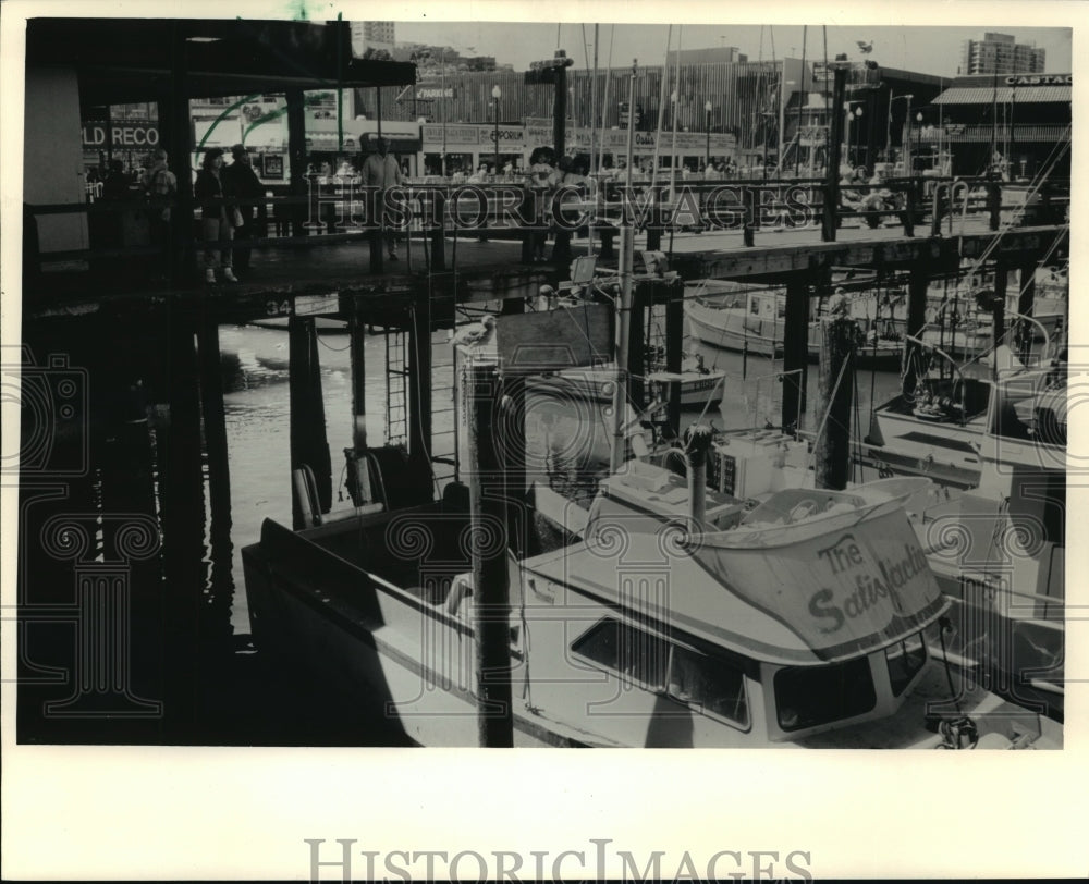 1987 Press Photo Fisherman's Wharf San Francisco California - Historic Images