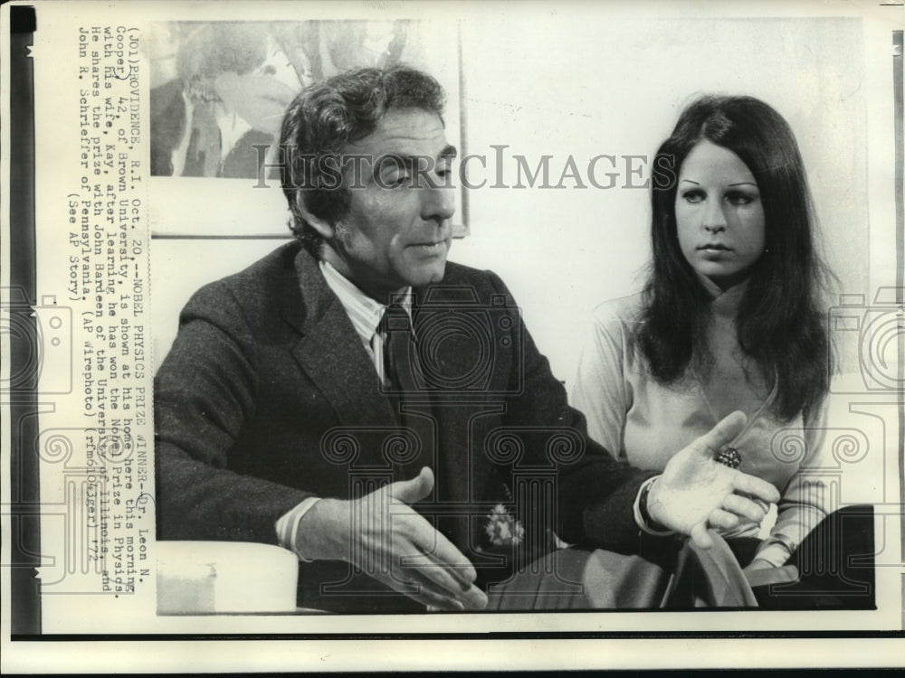 1972 Press Photo Nobel Prize Winner Leon N Cooper and wife - mja89183 - Historic Images