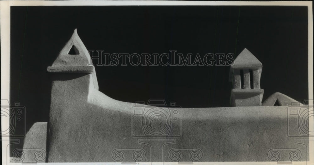 1988 Press Photo Roof Outline on Greek Island of Mykonos, Cyclades Islands - Historic Images