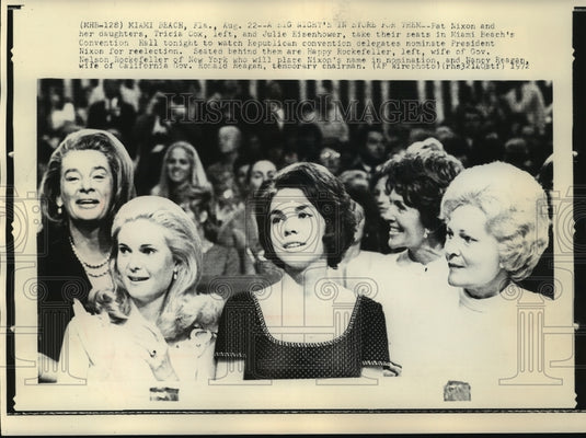 1972 Press Photo families of Richard Nixon, Nelson Rockefeller, & Ronald Reagan - Historic Images