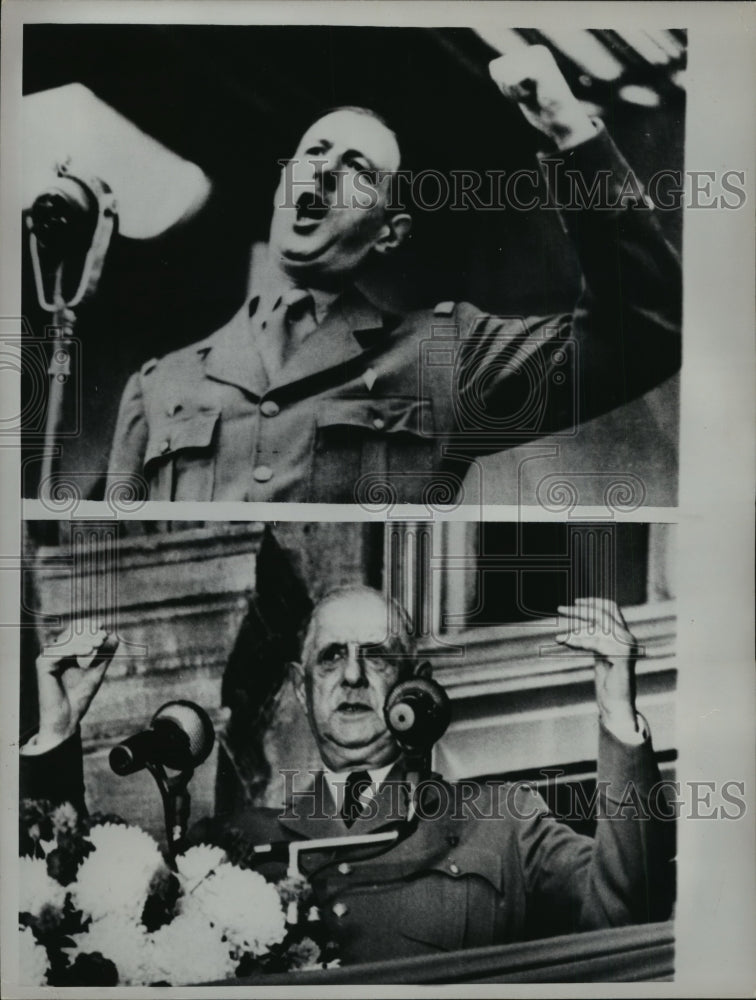 1967 Charles De Gaulle speaks in Algiers in 1943 (top) and Canada - Historic Images