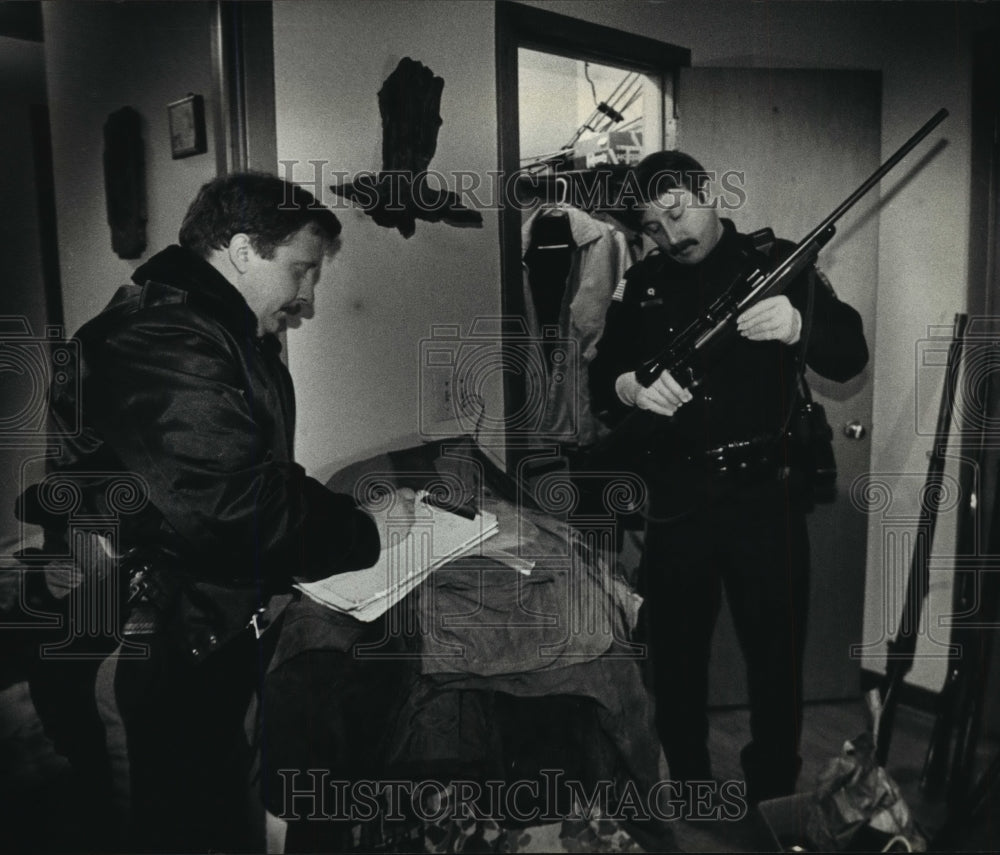 1990 Police Chiefs David Sonntag and Jim McNabb Cataloging Firearms-Historic Images
