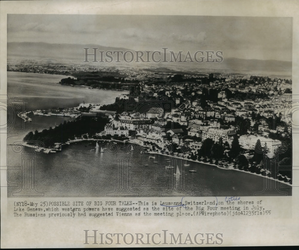 1955 Press Photo Lausanne, Switzerland, Possible Site for Big Four Talks - Historic Images