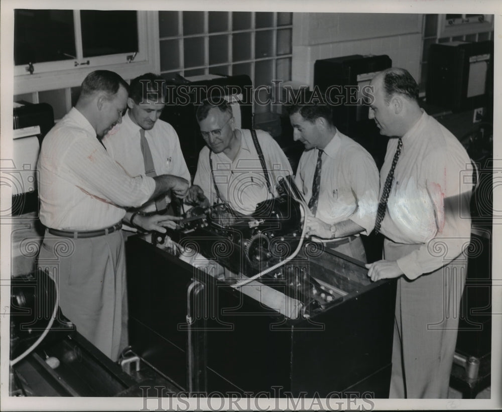 1953 Press Photo Equipment service engineers of Cutler-Hammer, Inc. - mja92468-Historic Images