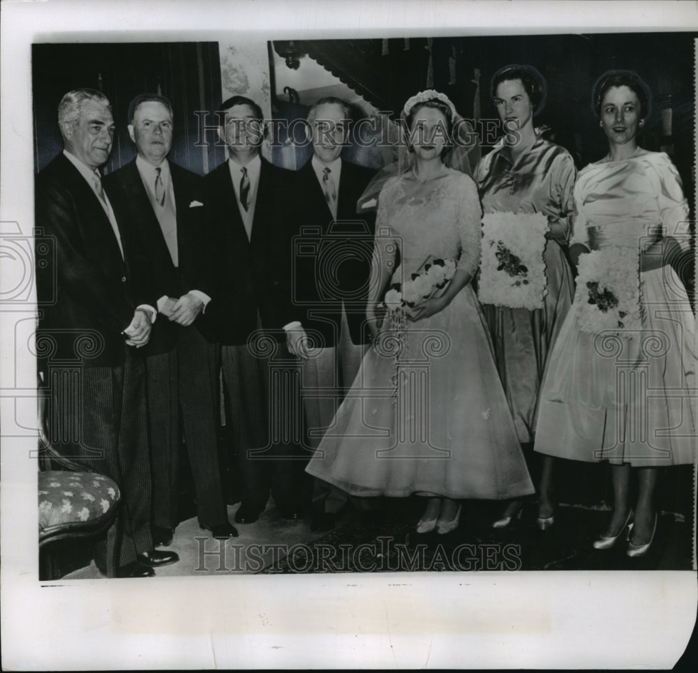 1956 Press Photo Wedding Party of Clifton Daniel, Jr. and Margaret Truman-Historic Images