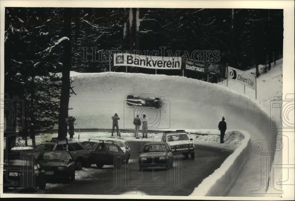 1988 Bobsled run at St. Moritz in the Swiss Alps, Switzerland-Historic Images