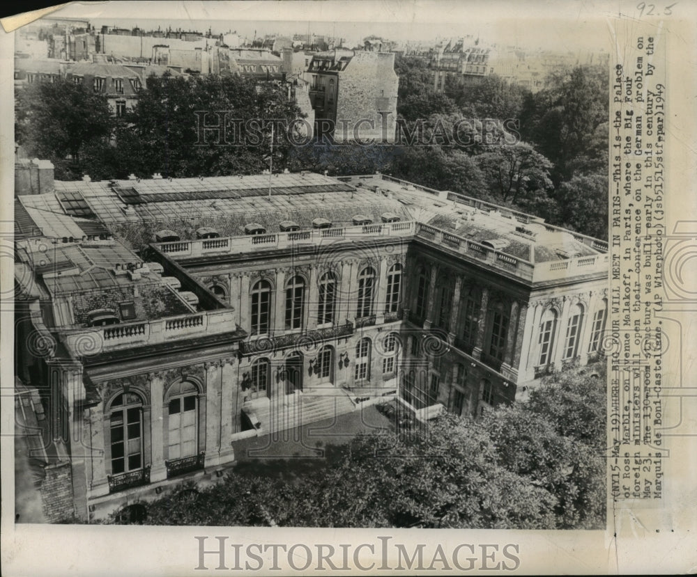 1949 Press Photo Palace of Rose Marble on Avenue Malakoff in Paris - mja92680 - Historic Images