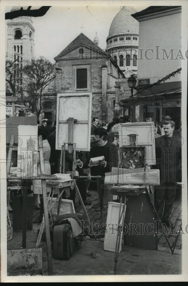 1971 Press Photo Place du Tertre, open-air studio in Montmartre, France - Historic Images