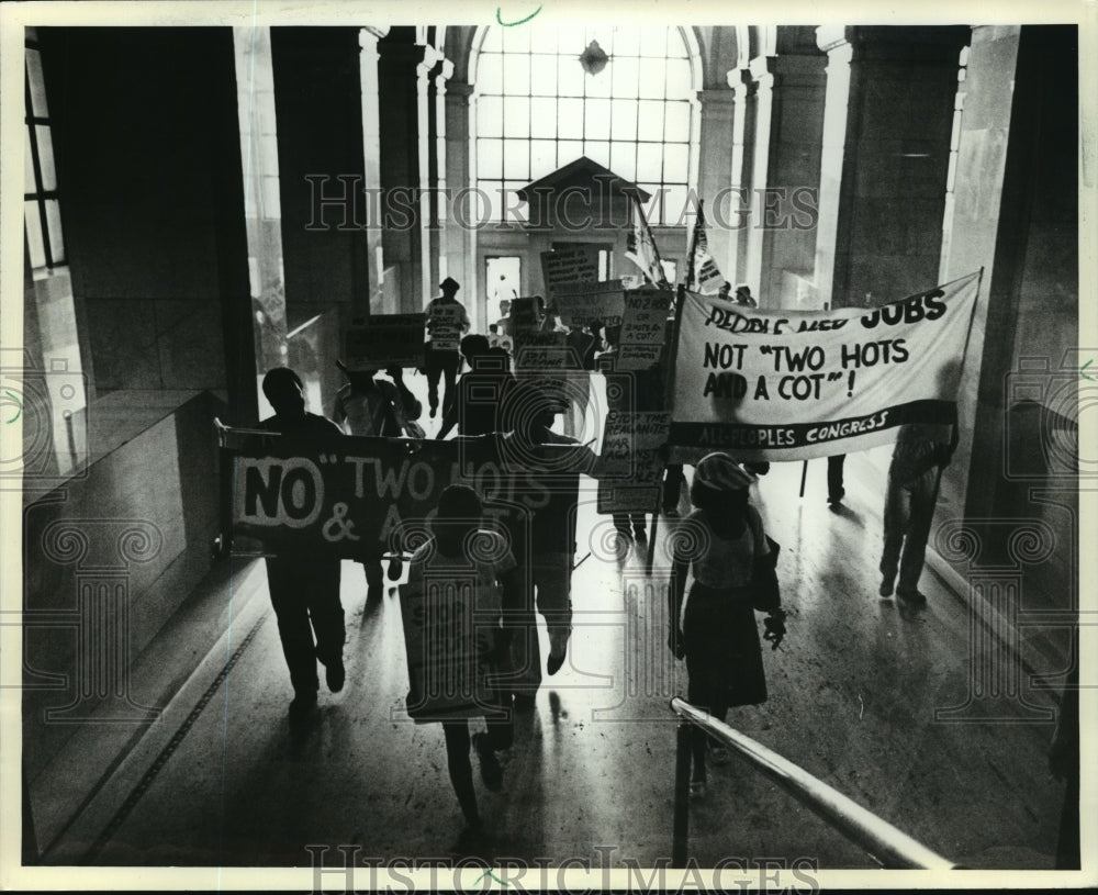 1982 Members of the All Peoples Congress march in the Courthouse-Historic Images
