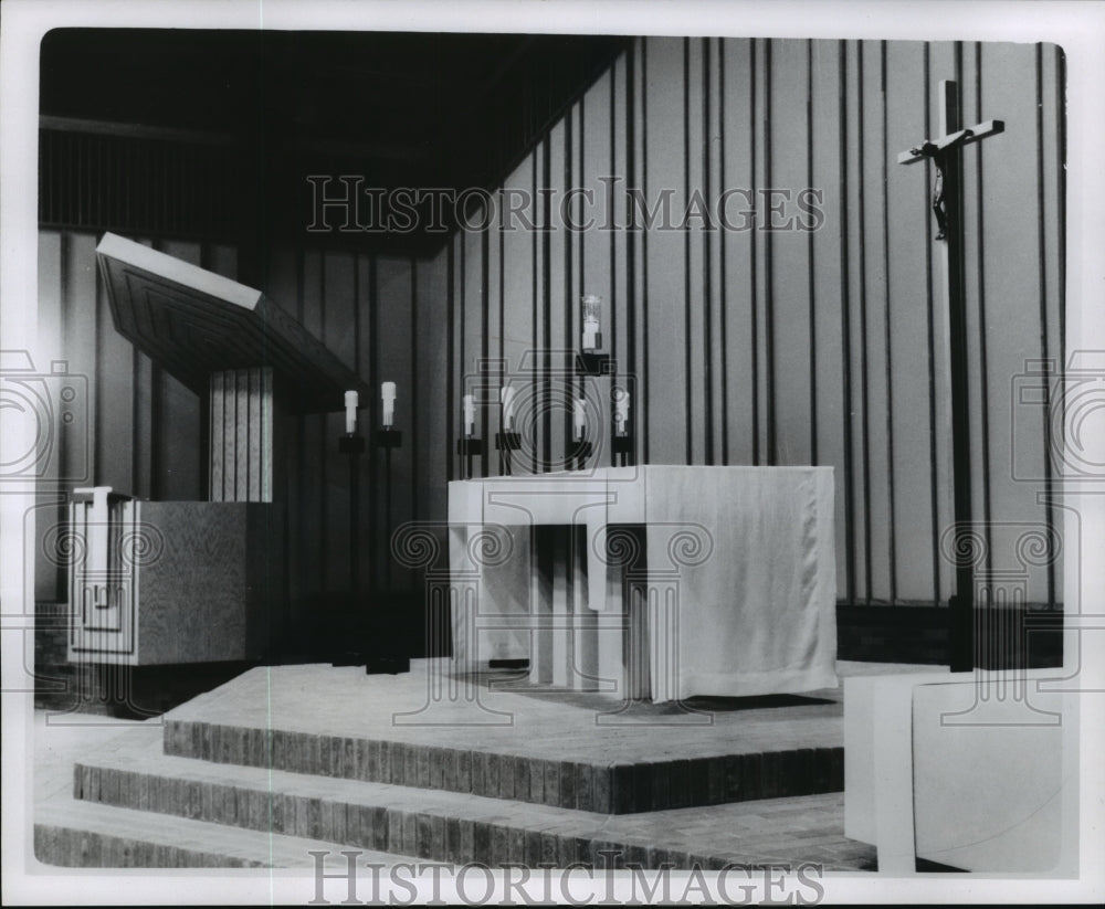 1966 Press Photo Sanctuary of the new Divine Shepherd Lutheran Church - Historic Images