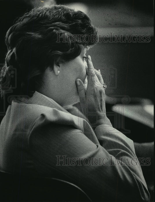 1984 Press Photo Mary Kay Donovan in court accused of Homicide, Milwaukee - Historic Images